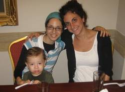 Rivky Holtzberg z"l, Hillary Lewin (R), and 2 year old Moshe - who was saved by the nanny.