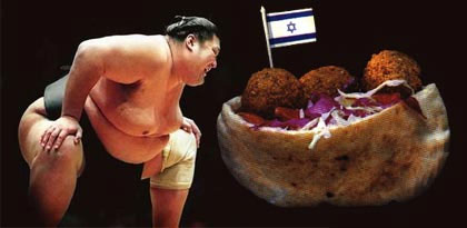 sumo wrestlers love israel